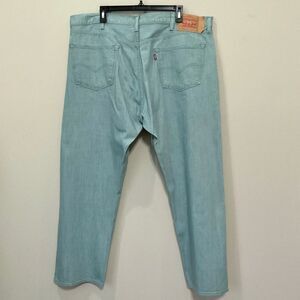 Levi’s 501 STF Denim Jeans Sz 44 x 30 WHITE OAK Cone Light Green Shrink to Fit